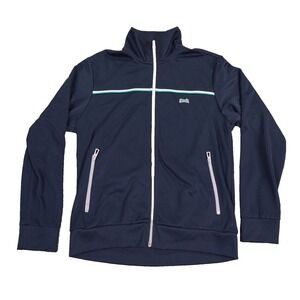 VTG Le Tigre Tennis Track Jacket Mens Large Blue The Classic Zip Pockets Logo